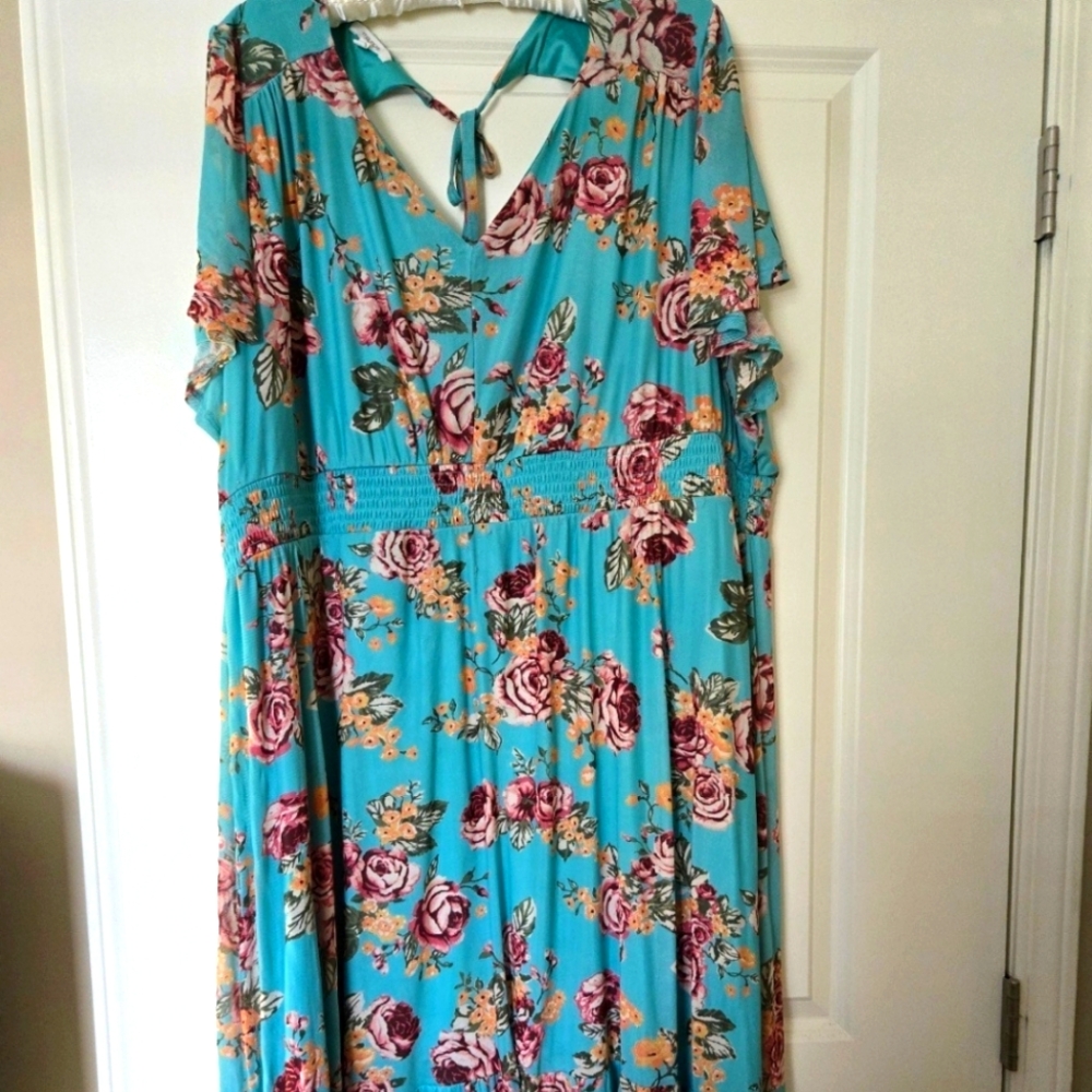 Women's plus size Maurice's flutter sleeve floral dress size 3x